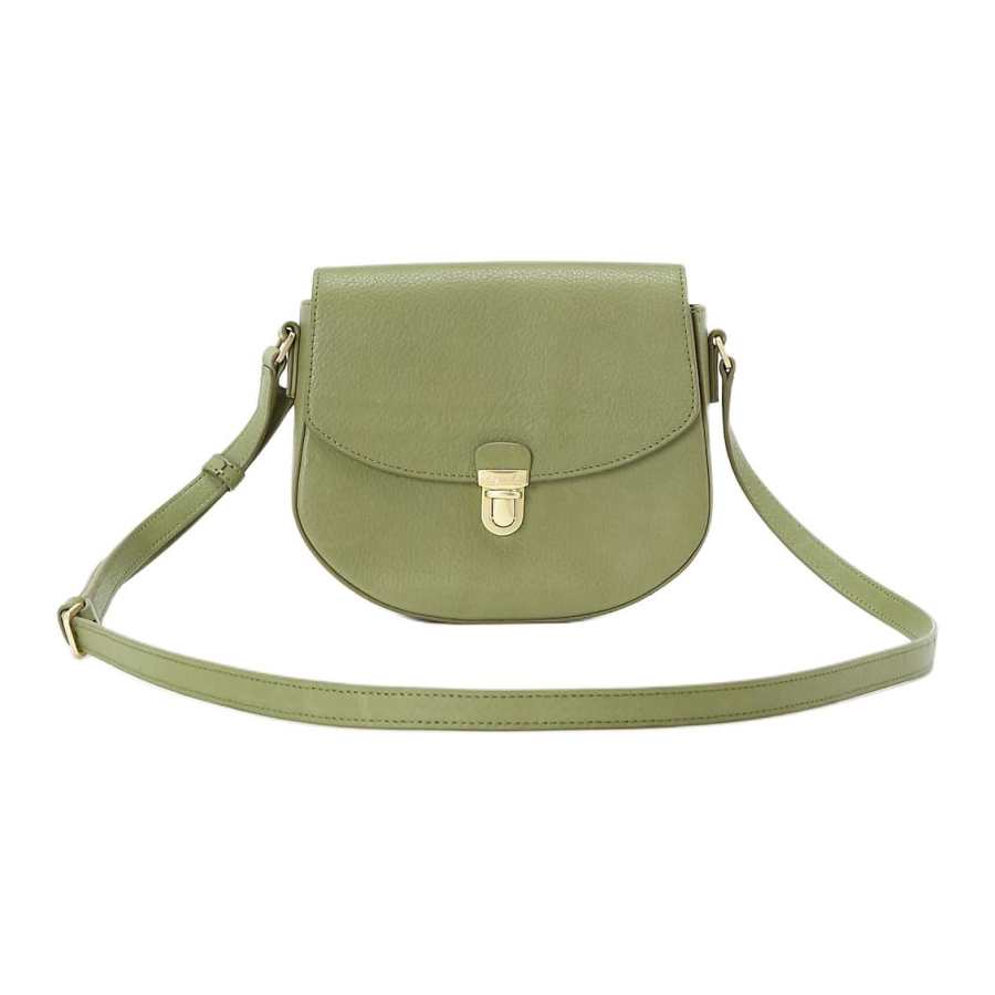 Agnes B. Cow Leather Crossbody Bag, Shoulder Bag Small Women's Light Green