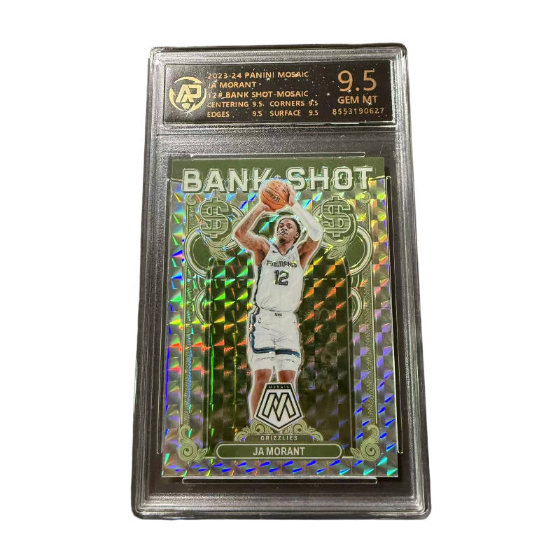 PANINI Mosaic Grizzlies, Ja Morant, Green Mosaics, Slam Dunk Highlight Card, High Score Card, Rare Card Graded Cards