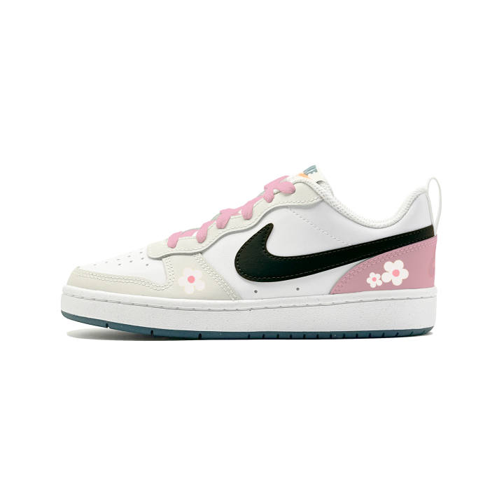Nike Nike Court Borough 2 Dream Time Leather Slip Resistant Abrasion Resistant Cushioning Low top Kids' Skateboarding Shoes