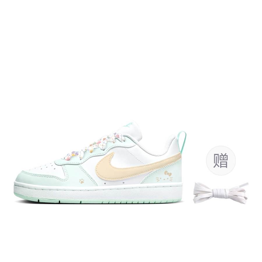 Nike Nike Court Borough Cream Apricot Soft Cat Cushioning Abrasion Resistant Cushioning, Wear Resistant Low top