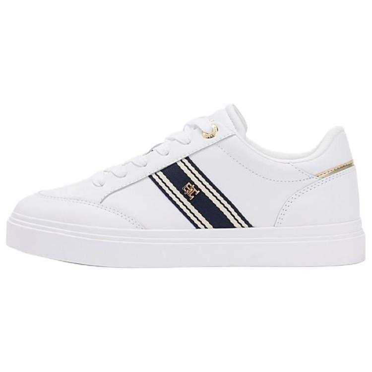 Tommy Hilfiger Trainers Leather Low top Skateboard Shoes Women's White