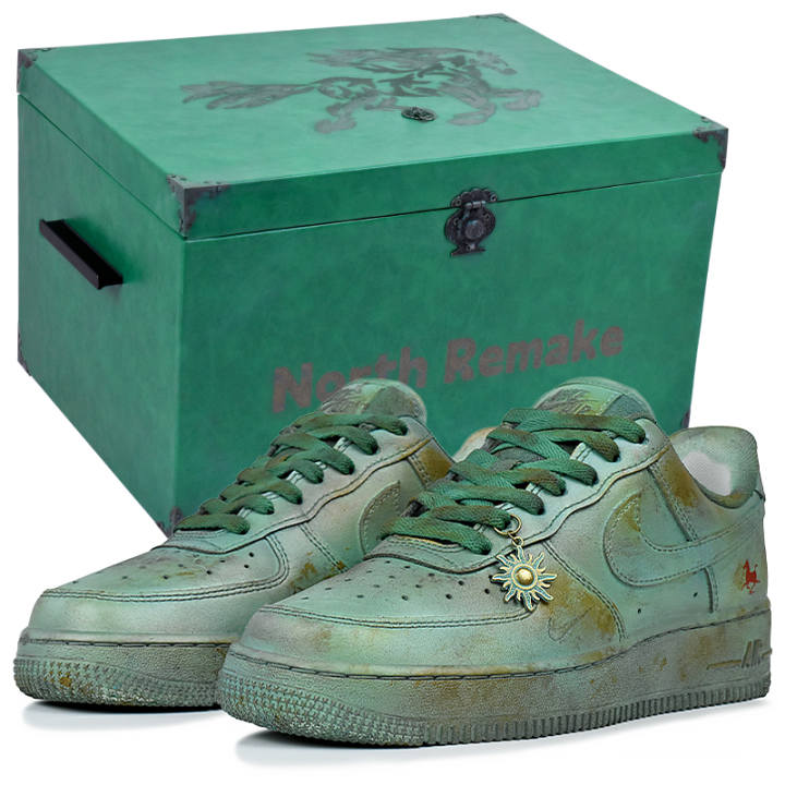 Nike Nike Air Force 1 Abrasion Resistant Low top Skateboard Shoes Women's Copper Green