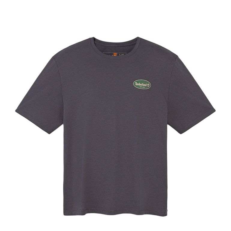 Timberland T Shirts Men's Dark Gray Crew Neck Moderate