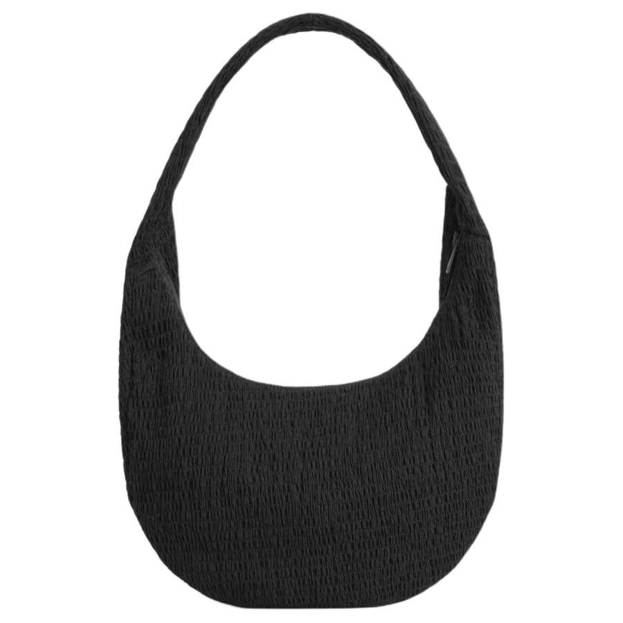 COS COS Cotton Elastane Blend Shoulder Bag Women's Black
