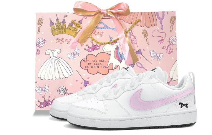 Nike Nike Court Borough Low top Kids' Skateboarding Shoes White Pink Teenagers