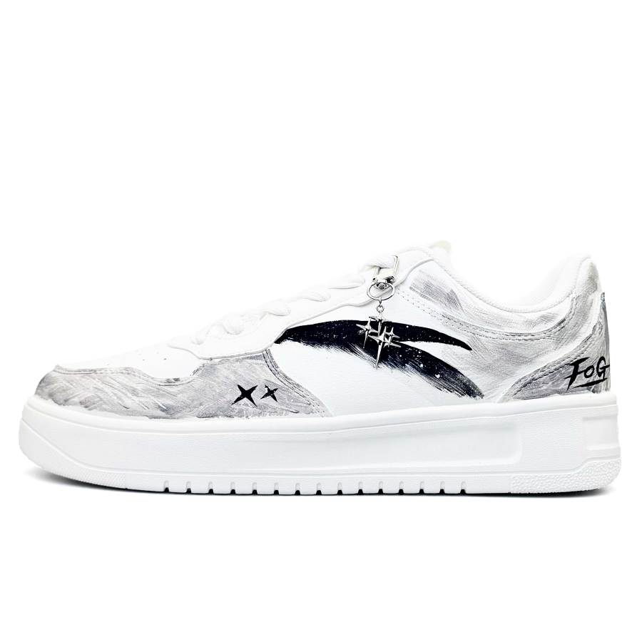 Anta Easy Star Mist Footwear Abrasion Resistant Breathable Slip Resistant Low top Skateboard Shoes Unisex Gray White