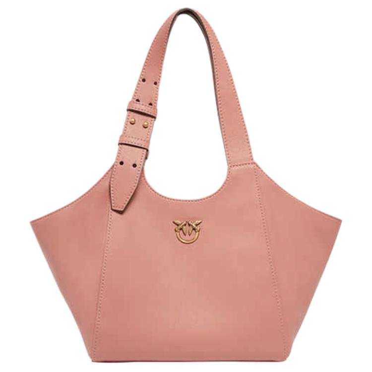 PINKO Cow Leather Handbag, Shoulder Bag Women's Pink