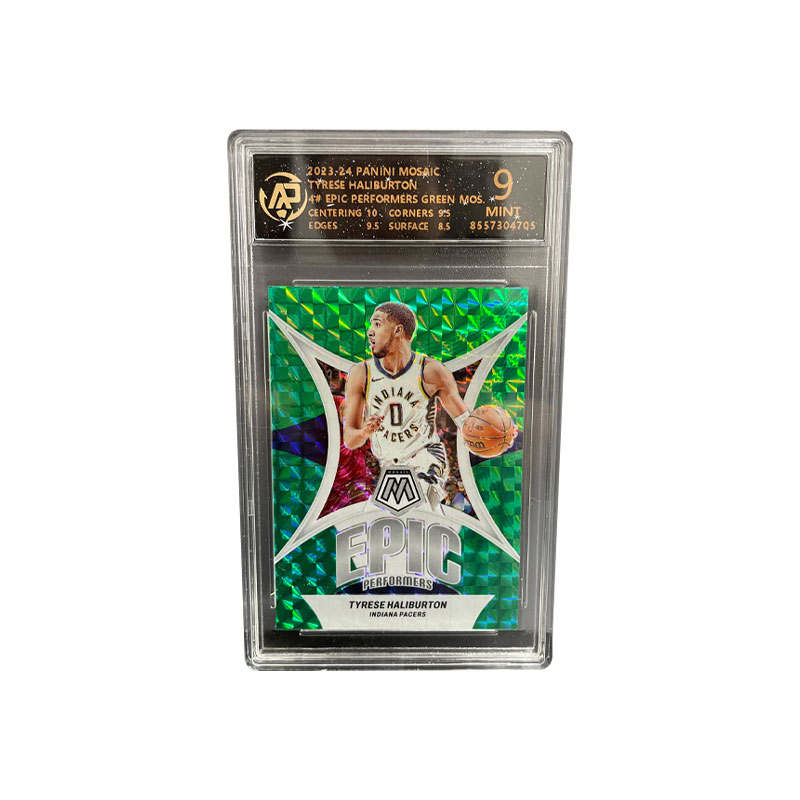 PANINI Mosaic Haliburton, The Leader Of The Warriors, Green Mosaics Refringence Graded Cards 1 Pc