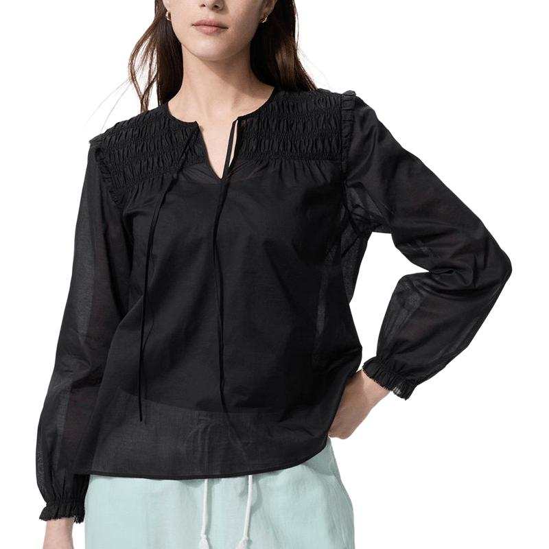 UNIQLO SS26 Shirts Women's Black V Neck Moderate Other