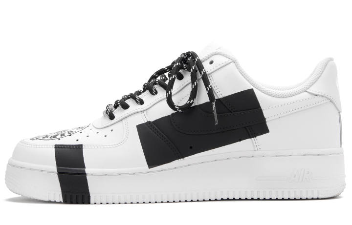 Nike Nike Air Force 1 Kro White Silver Low top Skateboard Shoes Unisex Black White