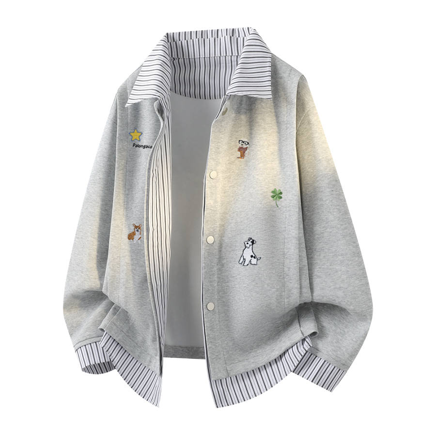 PAL ONGACO Sweatshirts Unisex Lapel Moderate Mock Two Piece