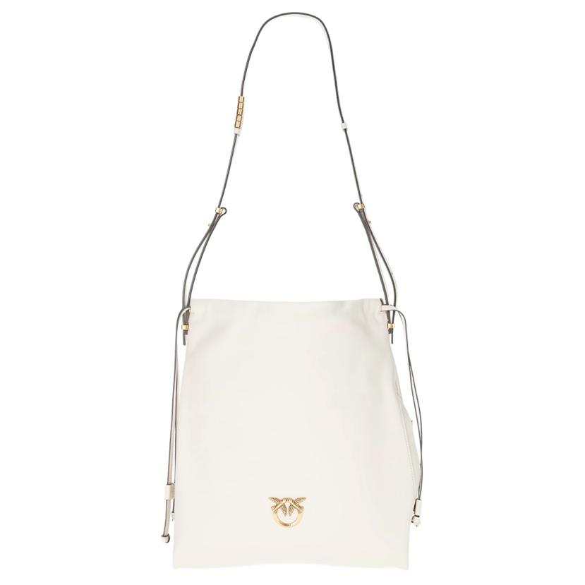PINKO Calfskin Shoulder Bag Medium Women's White