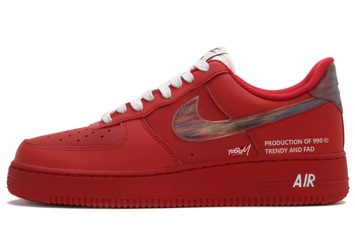 Nike Nike Air Force 1 Dahongpao Tea Phantom A Low top Skateboard Shoes Unisex Red White