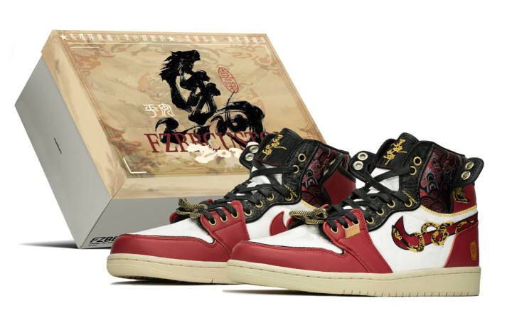 Jordan Jordan Air Jordan 1 Box CNY Fortune Snake Cushioning Slip Resistant Abrasion Resistant Lightweight Mid top