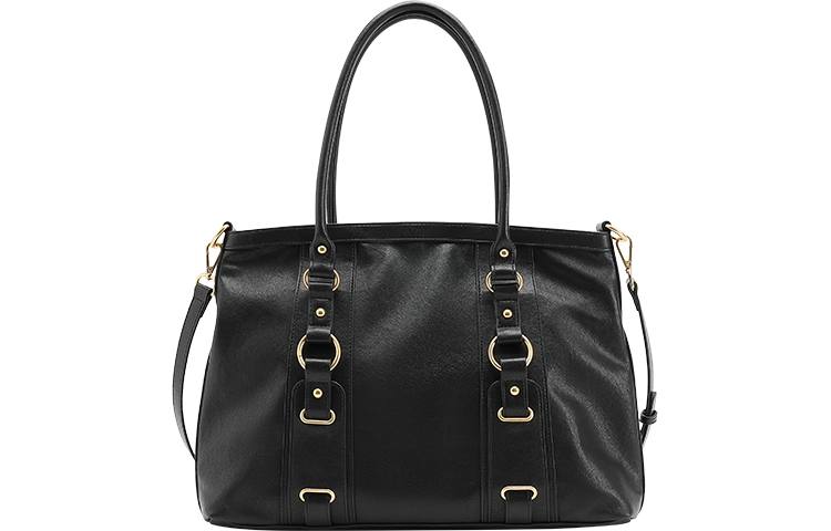 URBAN REVIVO Artificial Leather Shoulder Bag Regular Women's Black