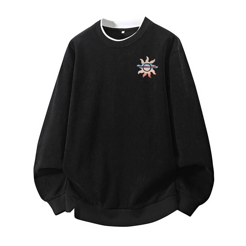 Tonlion T Shirts Unisex Crew Neck Moderate Mock Two Piece