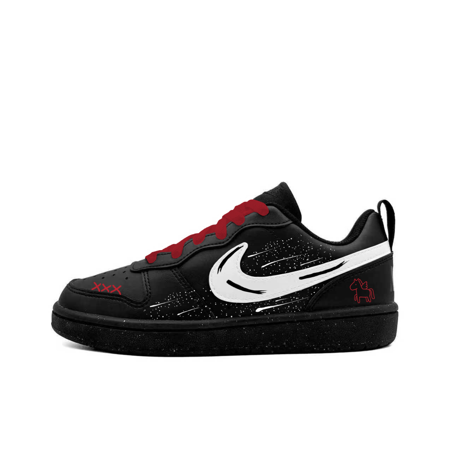 Nike Nike Court Borough Pegasus Meteors Abrasion Resistant Skateboard Shoes Red Black Teenagers
