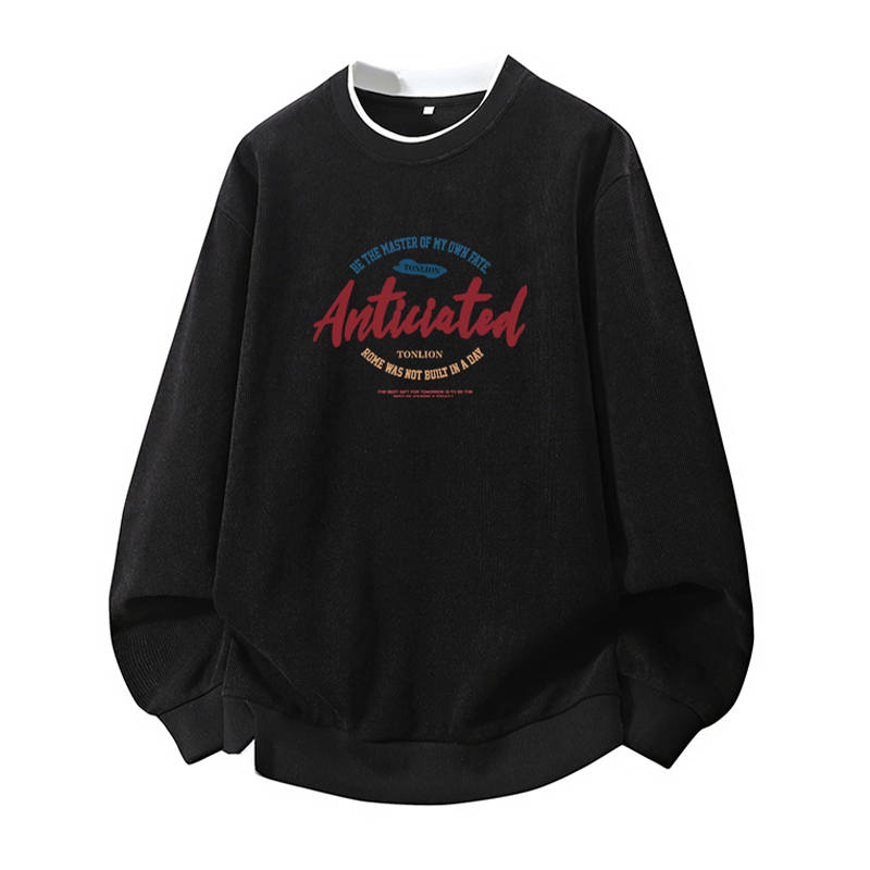 Tonlion T Shirts Unisex Crew Neck Moderate Mock Two Piece