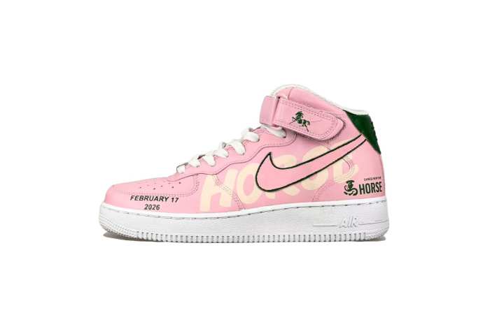 Nike Nike Air Force 1 Abrasion Resistant Slip Resistant Mid top Skateboard Shoes Men's Pink