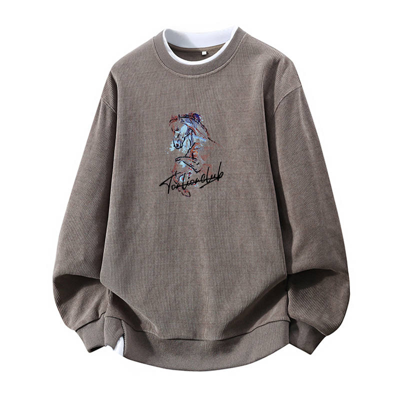 Tonlion T Shirts Unisex Crew Neck Moderate Mock Two Piece
