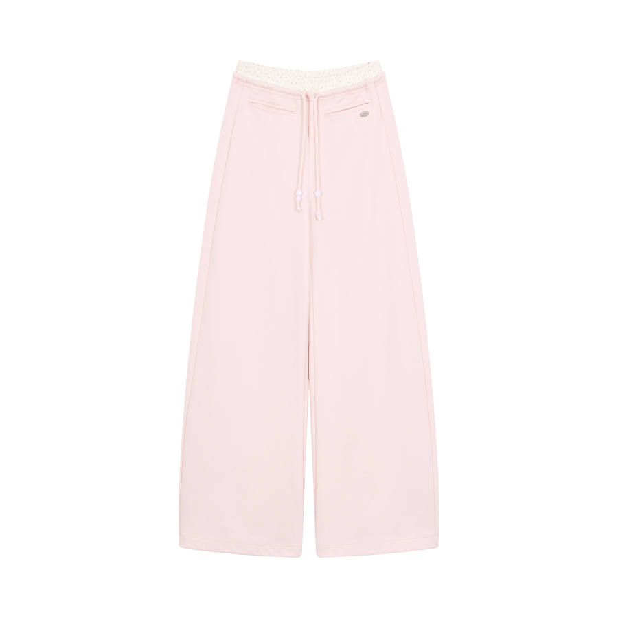 Umoumo Casual Pants Women's Pink Moderate Wide Leg Pants
