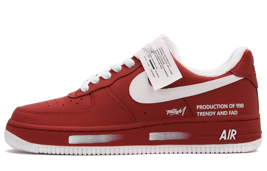 Nike Nike Air Force 1 Dahongpao Tea X White B Low top Skateboard Shoes Unisex Red White