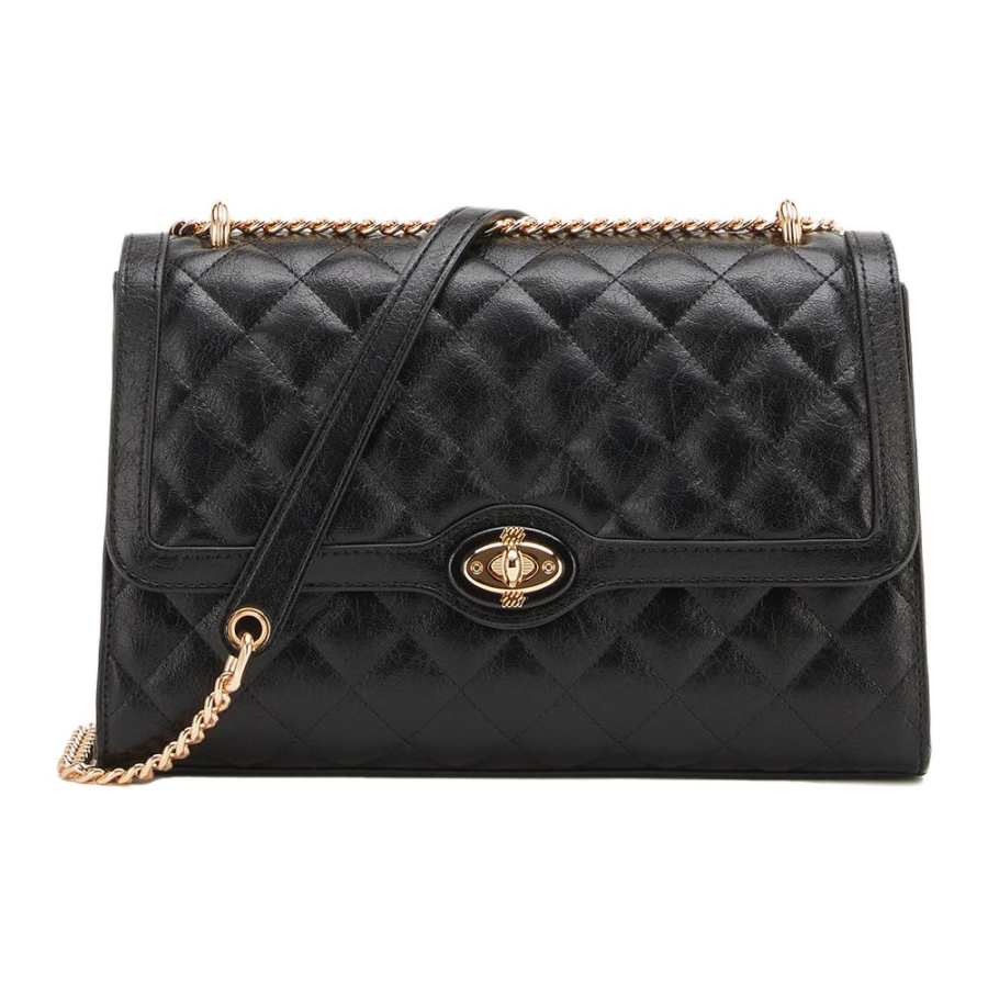 YEARCON Synthetic Leather Shoulder Bag Women's Black