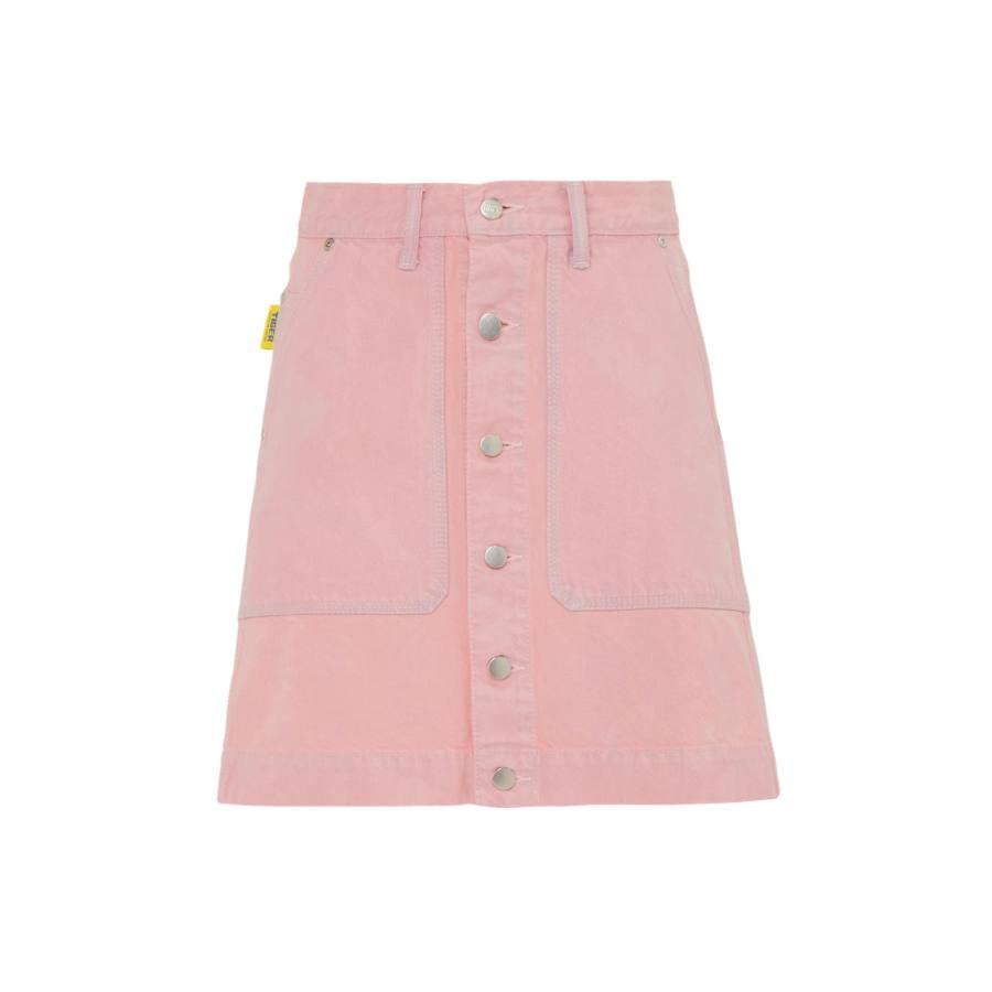 Onitsuka Tiger DENIVITA WS DENIM BUTTON DOWN SKIRT Denim Skirt Women's Pink