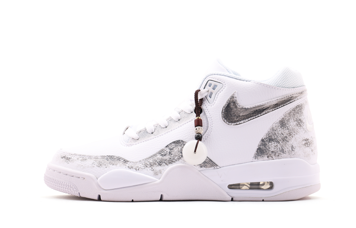 Nike Nike Flight Legacy Synthetic Leather High top Vintage Basketball Shoes Unisex White Gray