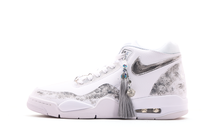 Nike Nike Flight Legacy Synthetic Leather High top Vintage Basketball Shoes Unisex White Gray