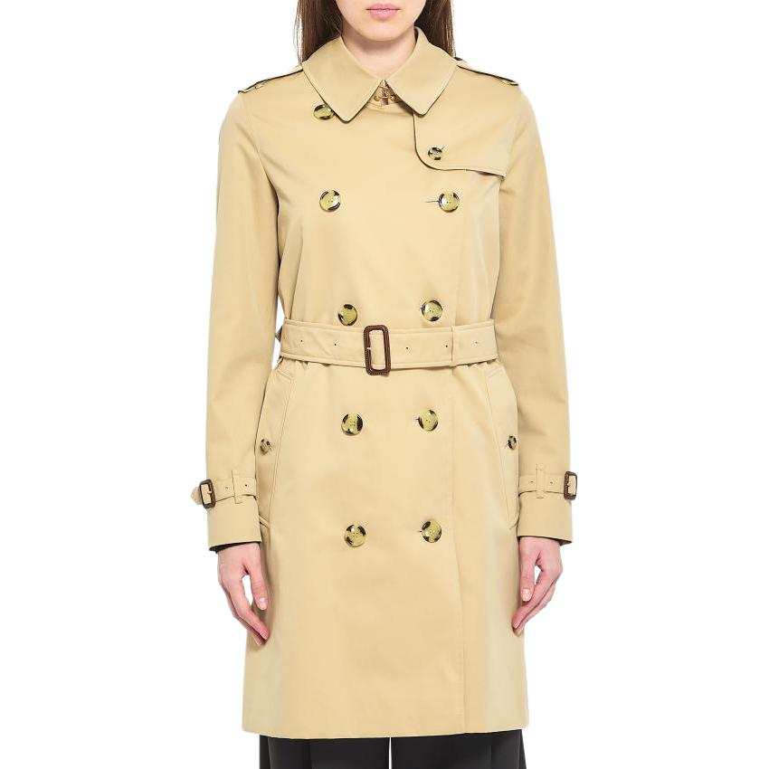 Burberry Trench Coats Women's Beige Lapel Moderate Straight Fit