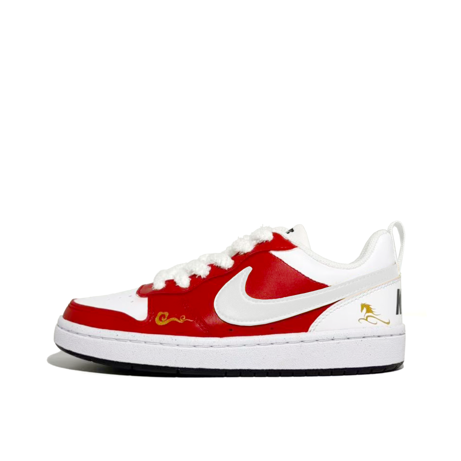 Nike Nike Court Borough Jinju Abrasion Resistant Abrasion Resistant Skateboard Shoes Red Hundred Gold Teenagers
