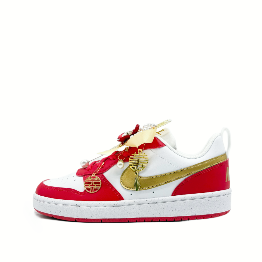 Nike Nike Court Borough Synthetic Leather Abrasion Resistant Abrasion Resistant Low top Skateboard Shoes Red Teenagers