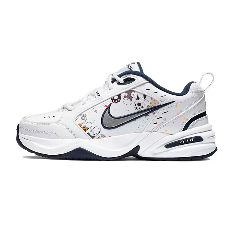 Nike Nike Air Monarch 4 Kitten Paw Print Cute Style Low top Chunky Sneakers Unisex White Blue