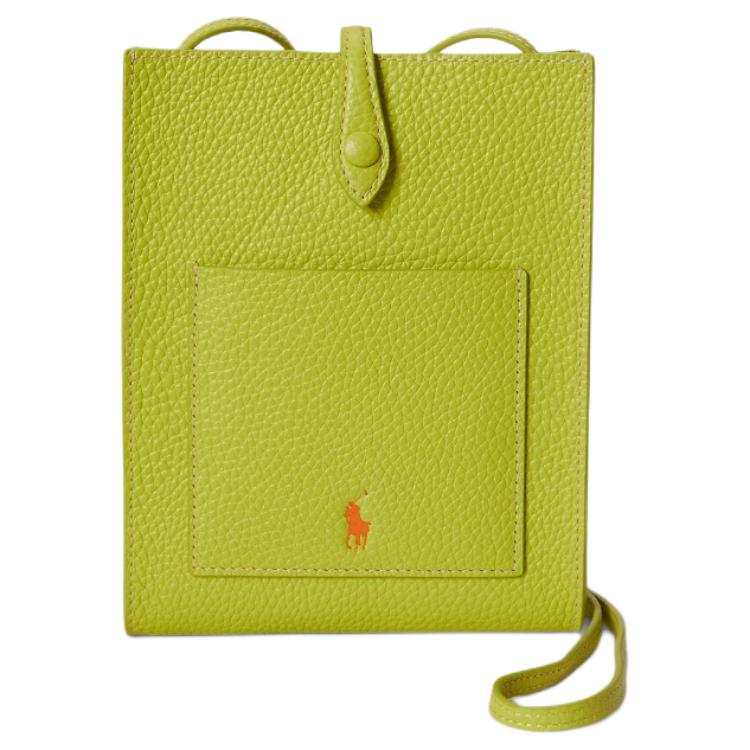 Polo Ralph Lauren Cow Leather Crossbody Bags Women's Light Yellow Green