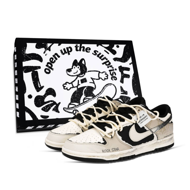 Nike Nike Dunk Black White, Spotty Slip Resistant Abrasion Resistant Slip Resistant Abrasion Resistant Low top