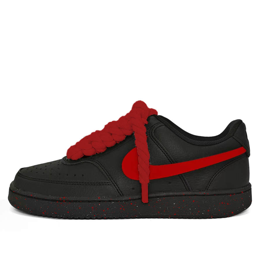 Nike Nike Court Vision Ink Flame Abrasion Resistant Lightweight Slip Resistant Low top Skateboard Shoes Unisex Black White