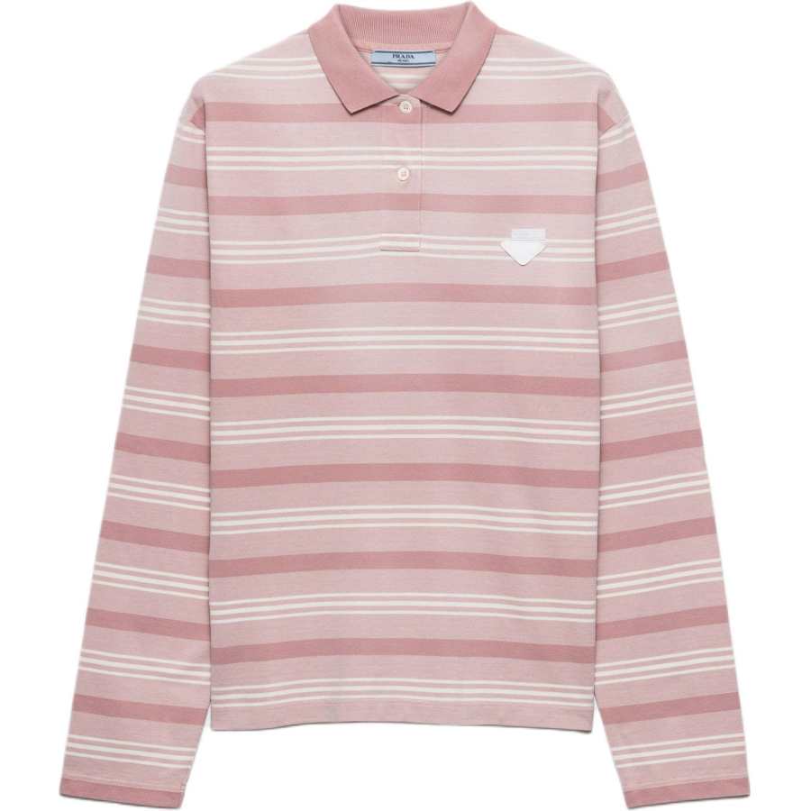 PRADA PRADA Polo Shirts Women's Snowflake Stone Paste Polo Collar Moderate