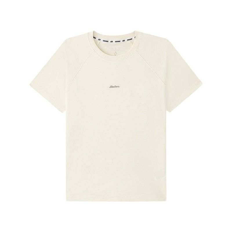 Skechers T Shirts Women's Marshmallow White/0074 Crew Neck Moderate Straight Fit