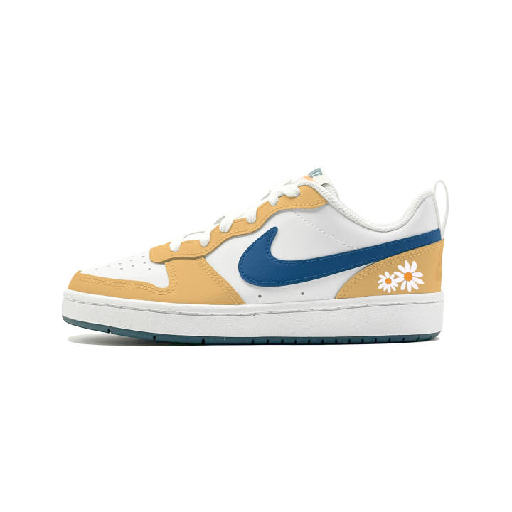 Nike Nike Court Borough 2 Summer Wild Daisy Leather Slip Resistant Abrasion Resistant Cushioning Low top
