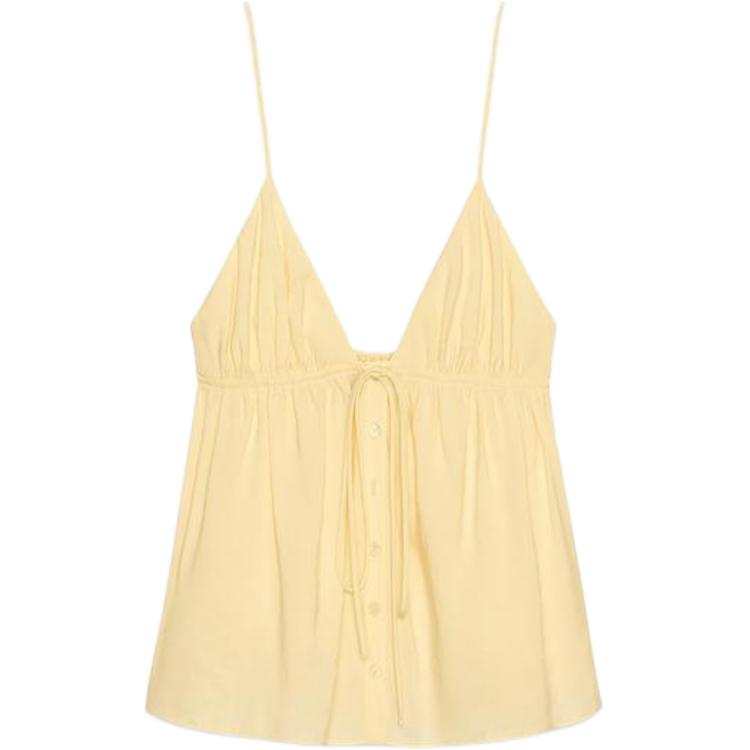 ZARA Camisoles Women's Light Yellow Moderate