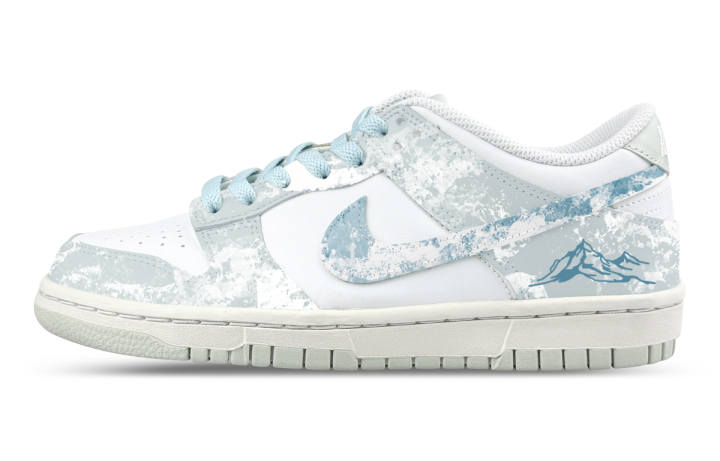 Nike Nike Dunk Abrasion Resistant Slip Resistant Low top Kids' Skateboarding Shoes Blue White