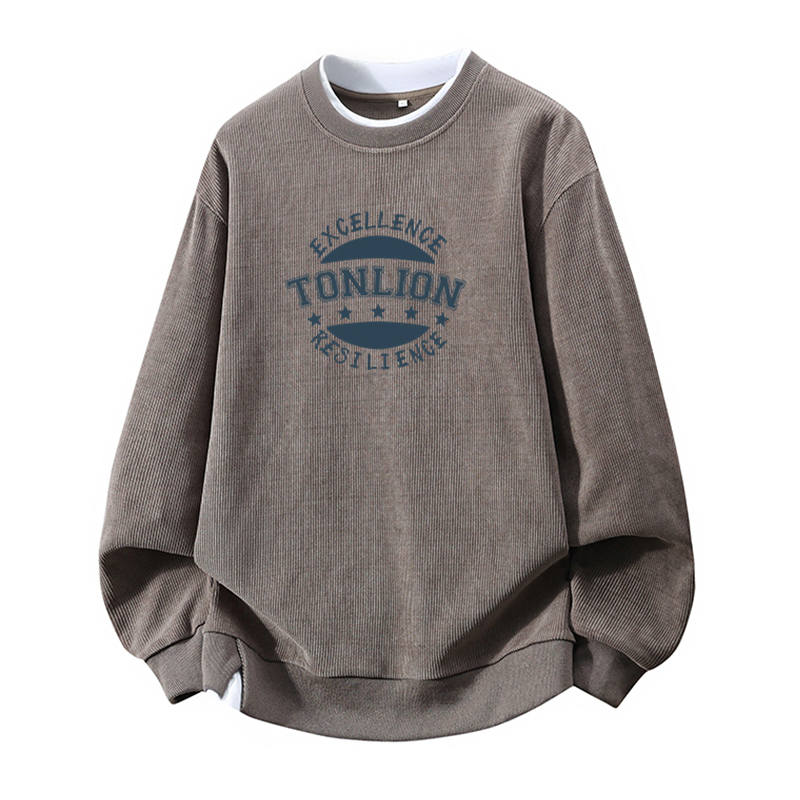 Tonlion T Shirts Unisex Crew Neck Moderate Mock Two Piece