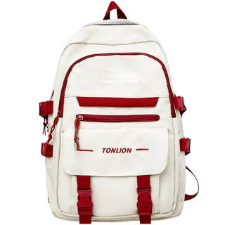 Tonlion Nylon Fabric Backpack Regular Unisex White