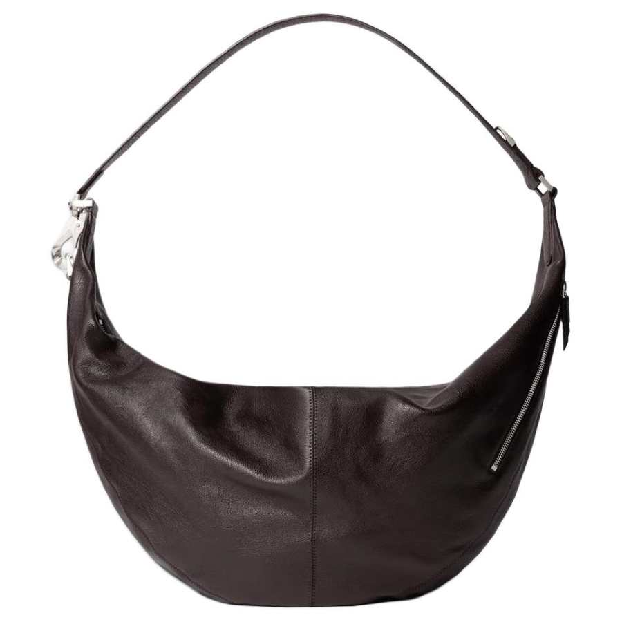 Lemaire Buffalo Leather Shoulder Bag Large Women's Dark Chocolate
