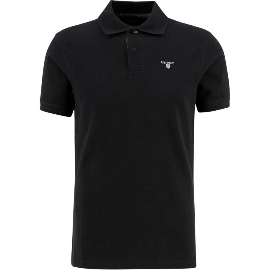 BARBOUR Polo Shirts Men's Black Polo Collar Moderate Straight Fit