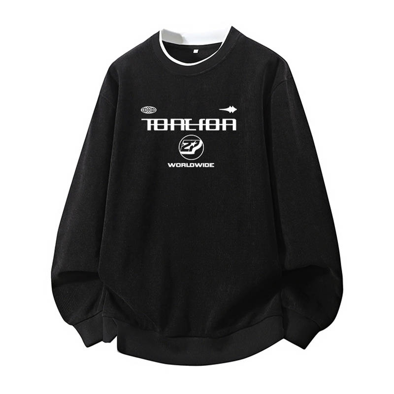 Tonlion T Shirts Unisex Crew Neck Moderate Mock Two Piece