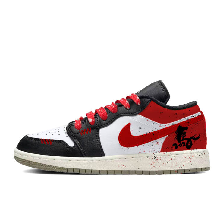 Jordan Jordan Air Jordan 1 Swift Shadow Graffiti Synthetic Leather, Leather Slip Resistant Abrasion Resistant