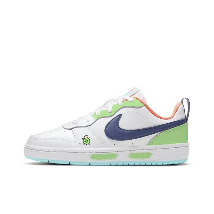 Nike Nike Court Borough 2 Turtle Leather Low top Kids' Skateboarding Shoes White Green
