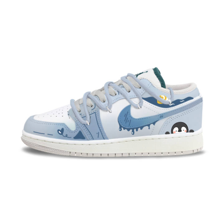 Jordan Jordan Air Jordan 1 Glacier Dream Leather Slip Resistant Abrasion Resistant Slip Resistant Abrasion Resistant Low top